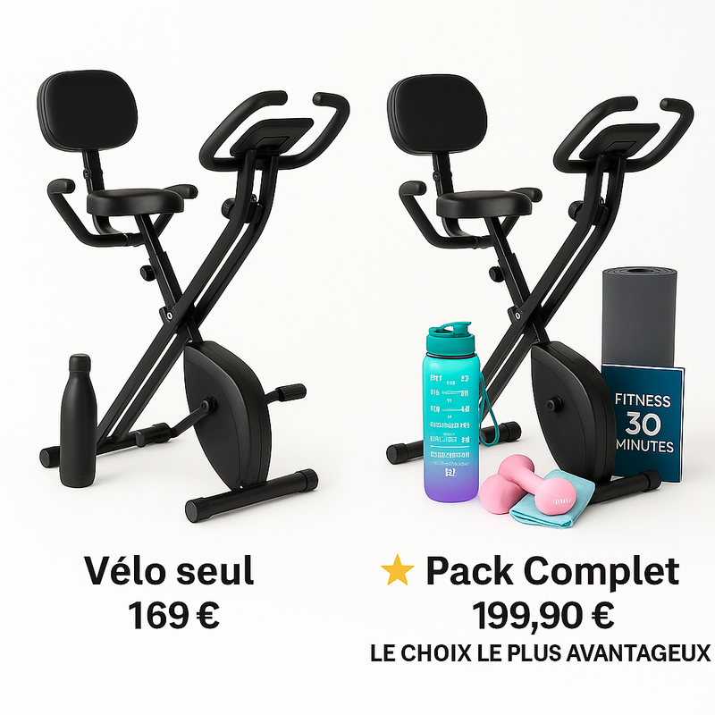Vélo d’appartement pliable avec écran LCD + Gourde offerte – Paiement 4x PayPal – Livraison gratuite | SBV Fitness