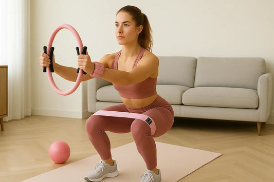 femme-utilisant-pack-pilates-4-en-1-a-la-maison