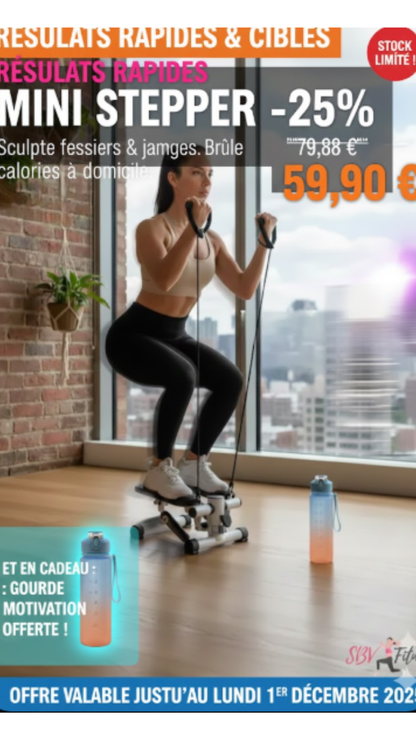 Mini Stepper Femme – Appareil Cardio Compact avec Écran LCD