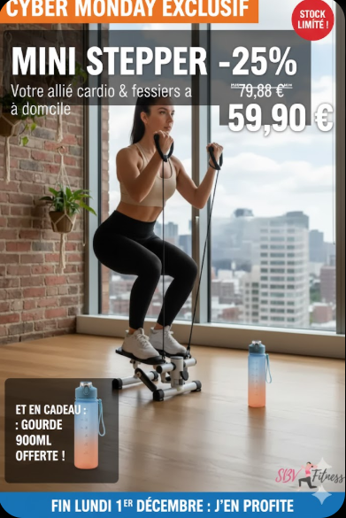 Mini Stepper Femme – Appareil Cardio Compact avec Écran LCD