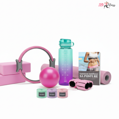 SBV Fitness | Kit Pilates Pro Posture : Gainage Optimal & Soulagement du Dos - Tapis TPE 6mm Antidérapant Inclus