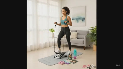 Pack Mini Stepper Femme – Cardio & Fessiers à domicile avec Tapis Antidérapant, Bandes, Haltères, Gourde & E-book| SBV Fitness